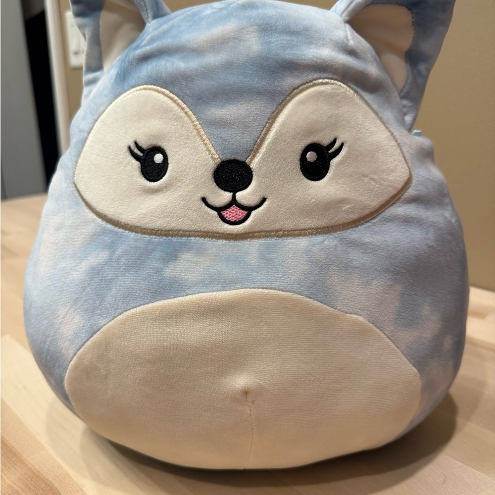 Squishmallows Blue and Cream Fox Plush